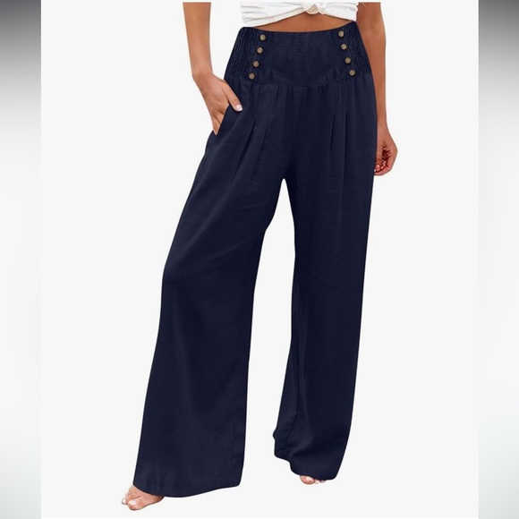 Cato Pants - Cato Navy Blue Wide Leg Pants